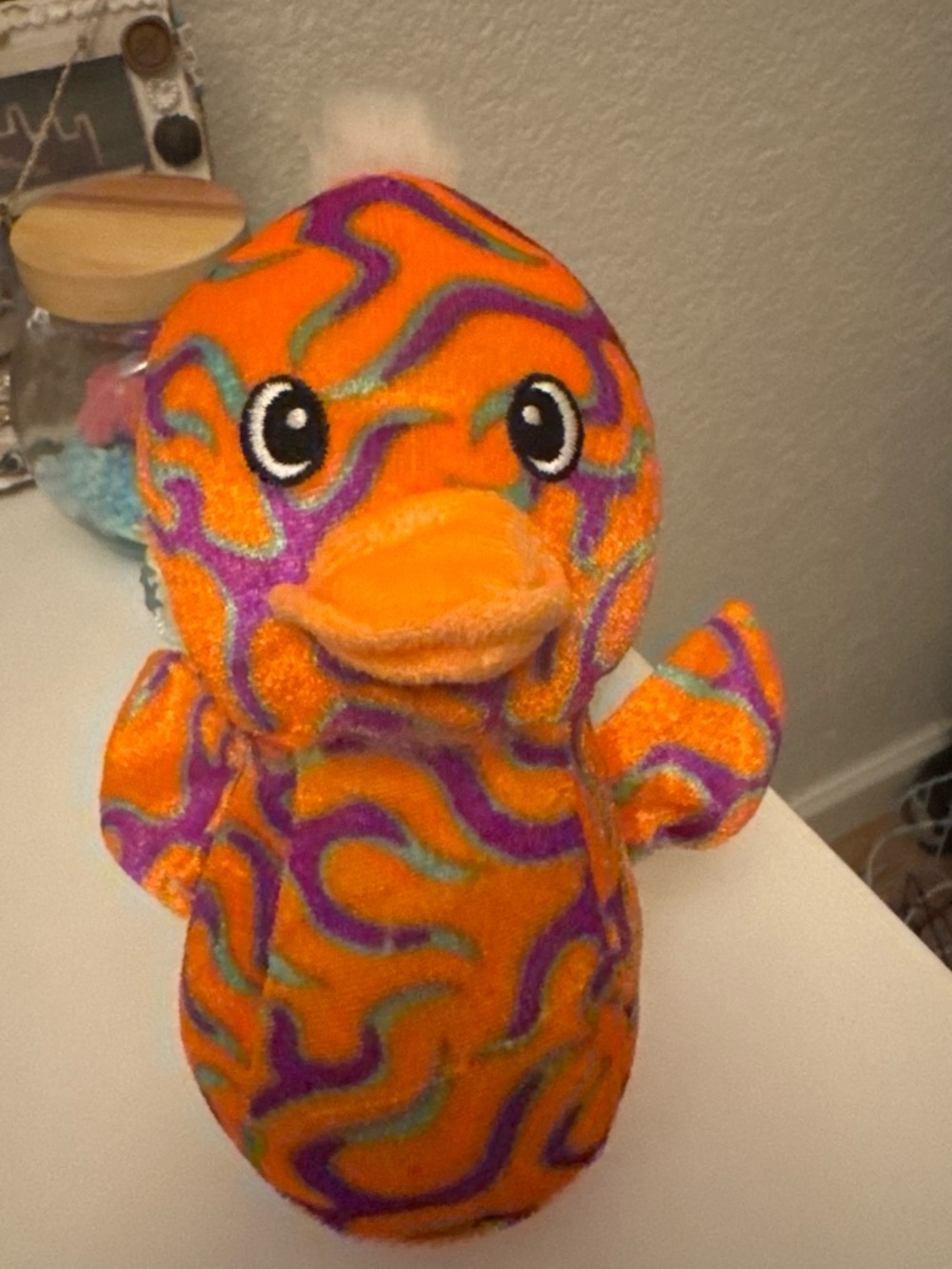 Toy Works psychedelic duck plush- Colorful Soft Stuffed Animal